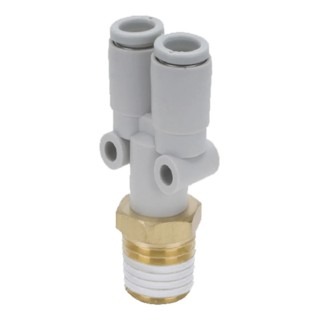SMC Pneumatic Fitting Brass (Electroless Nickel Plated) POM Nitrile Rubber (NBR) 304 Stainless Steel Polybutylene KQ2U06-02AS