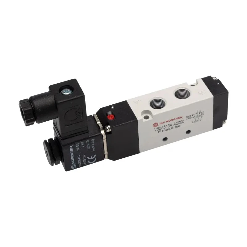 RS PRO Pneumatic Solenoid Valve 5/2 Solenoid Air G 1/8 Port, Die Cast Aluminium Body, 24 V DC, 2.9 W Power 907-6374