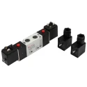 RS PRO Pneumatic Solenoid Valve 5/2, G 1/4, 24V DC, Die Cast Aluminium Body 2W Power 1020 L/min Flow Rate 8 Bar 907-6380