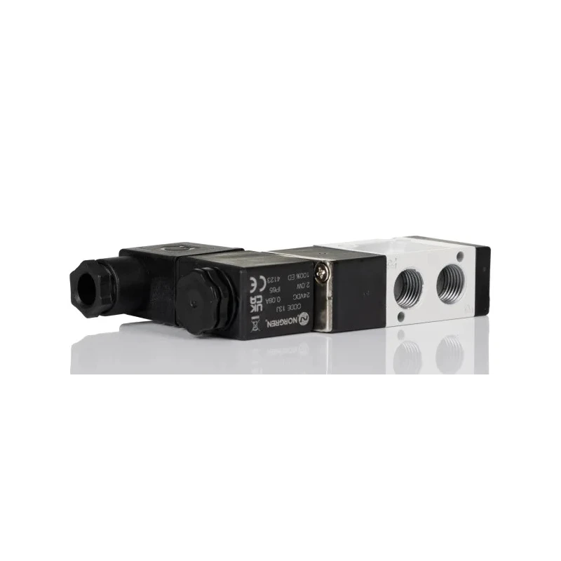 RS PRO Pneumatic Solenoid Valve 3/2 Solenoid/Spring G 1/4 in, 24V DC, 2W, Die Cast Aluminium Body 907-6393