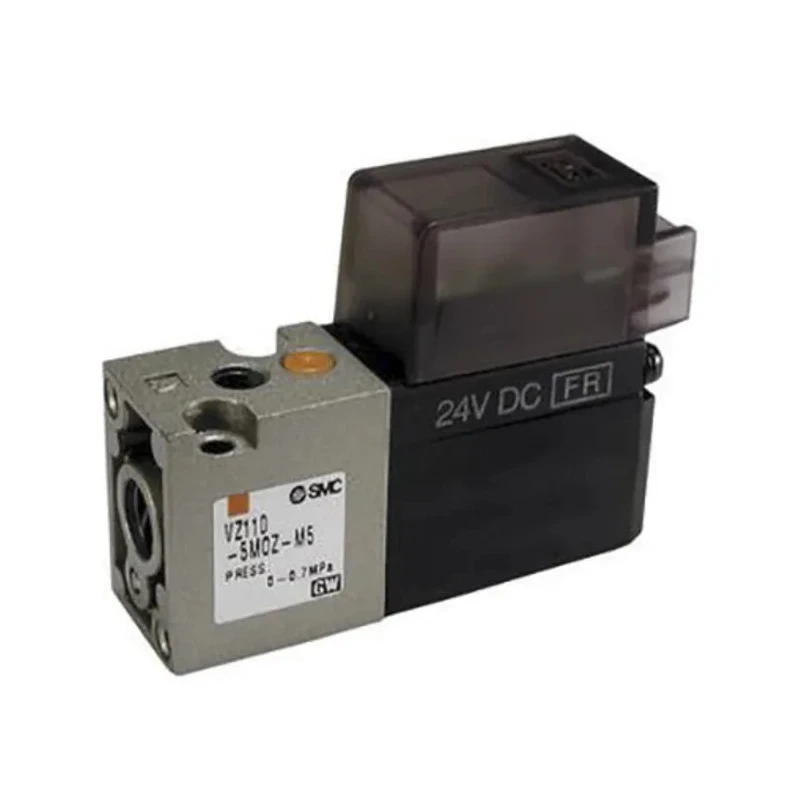 SMC Pneumatic 3/2 Solenoid/Spring Valve with Metric M5 x 0.8 Port Size, Body Ported, 24V dc, Die Cast Zinc Body VZ100