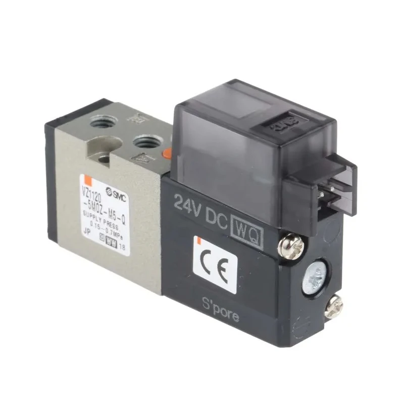 SMC Pneumatic Solenoid Valve Pilot Metric 24V DC 0.7 Mpa 81NL/min Die Cast Zinc VZ1000