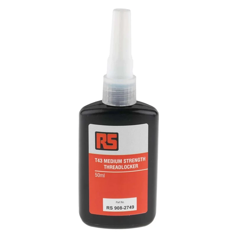 RS PRO T43 Blue Medium Strength Threadlocking Adhesive, 50 ml Bottle, 24 h Cure Time 908-2749