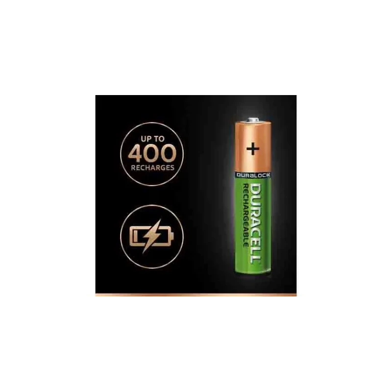 Duracell Recharge Ultra NiMH Rechargeable AA Battery 1.2 V, 2.40 Ah, Pack of 4 5000394047587