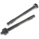 RS PRO Carbon Steel Galvanised Through Anchor Bolt M10 x 125 mm Black Zinc Plated 908-6700