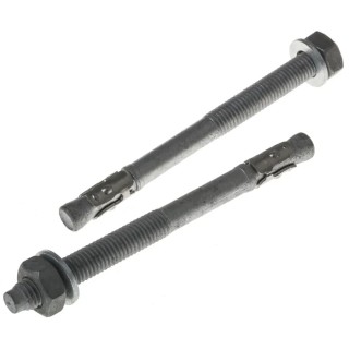 RS PRO Carbon Steel Galvanised Through Anchor Bolt M10 x 125 mm Black Zinc Plated 908-6700
