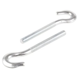 RS PRO Carbon Steel Forged Hook Anchor Bolt M10 Thread Size, 116 mm Length, 10 mm Drill Diameter, Black Zinc Plated 908-6775