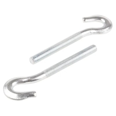 RS PRO Carbon Steel Forged Hook Anchor Bolt M10 Thread Size, 116 mm Length, 10 mm Drill Diameter, Black Zinc Plated 908-6775