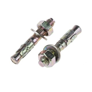 RS PRO Carbon Steel Passivated Zinc Plated Through Bolt Anchor M8 x 50 mm 8 mm 908-6943