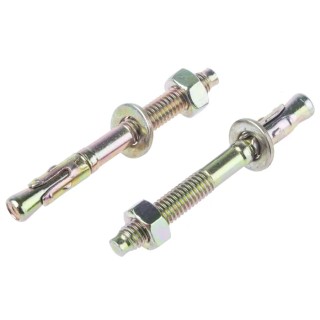 RS PRO Carbon Steel Passivated Zinc Plated Anchor Bolt M6 x 55 mm Through Bolt Anchor 908-6949
