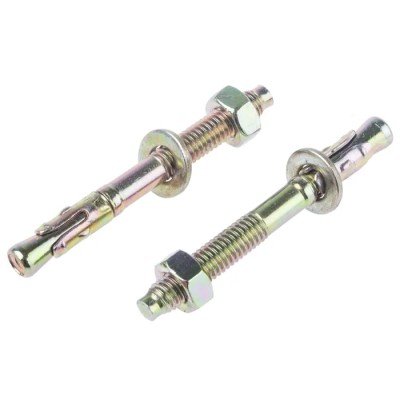 RS PRO Carbon Steel Passivated Zinc Plated Anchor Bolt M6 x 55 mm Through Bolt Anchor 908-6949