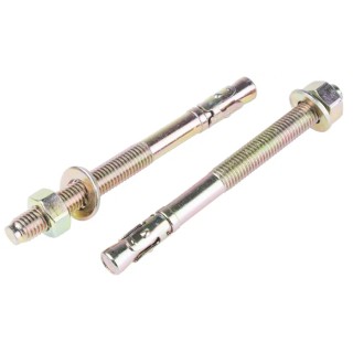 RS PRO Carbon Steel Passivated Zinc Plated Through Bolt Anchor M12 x 140 mm 908-6983