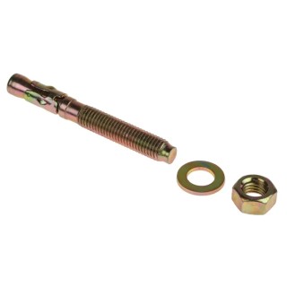 RS PRO Carbon Steel Zinc Plated Through Anchor Bolt M16 x 150 mm DIN Standard 908-6987
