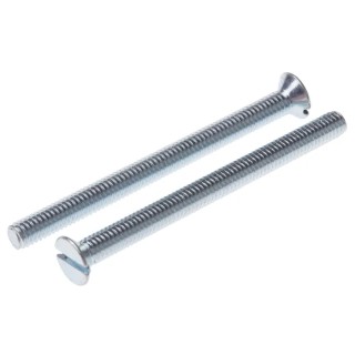 RS PRO Slot Countersunk Steel Machine Screw M4 50 mm Passivated Zinc Plated 908-7419