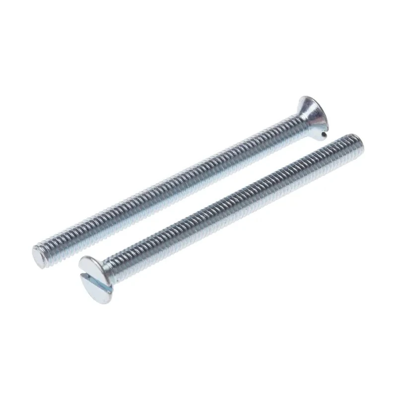 RS PRO Slot Countersunk Steel Machine Screw M4 50 mm Passivated Zinc Plated 908-7419