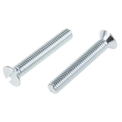 RS PRO Slot Countersunk Steel Machine Screw M8 50 mm Length Passivated Zinc Plated 908-7469
