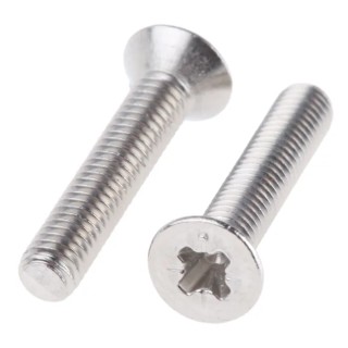 RS PRO Pozidriv Countersunk Steel Machine Screw 35 mm M6 908-7554