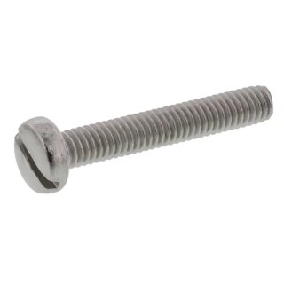 RS PRO Slot Pan Steel Machine Screw M3.5 Thread, 16 mm Length, Passivated Zinc Plated Finish 908-7595