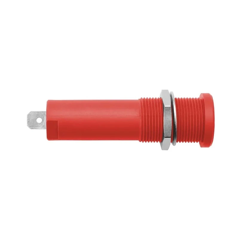 Schutzinger Red Female Banana Socket 4 mm Connector Tab Termination 1kV 16A Nickel Plating HSEB 3125 L Ni / RT