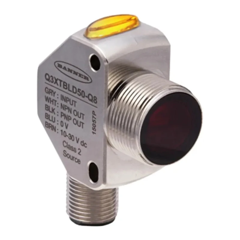 Banner Diffuse Contrast Sensor, Barrel Style, Bipolar NPN/PNP Output, Laser Light Source, 0 → 300 mm Detection Q3XTBLD-Q8