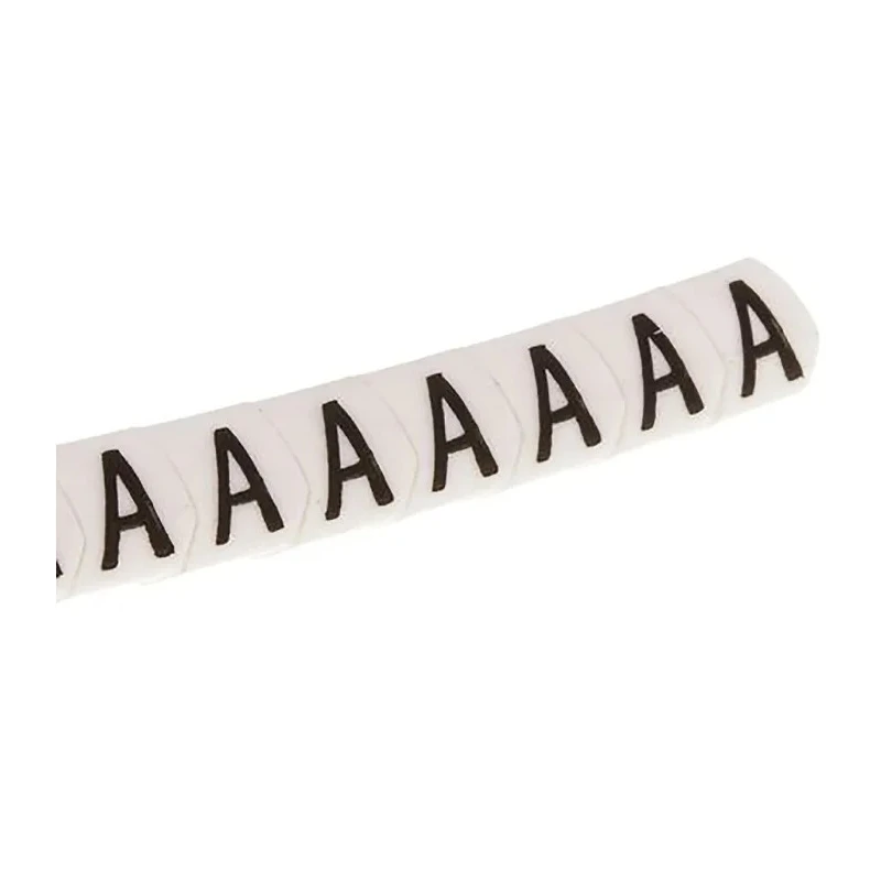 HellermannTyton Helagrip Slide-On Cable Marker Black, Pre-printed "A", 3 mm Cable, White, 1 mm Cable 901-10538 909-2954-PVC