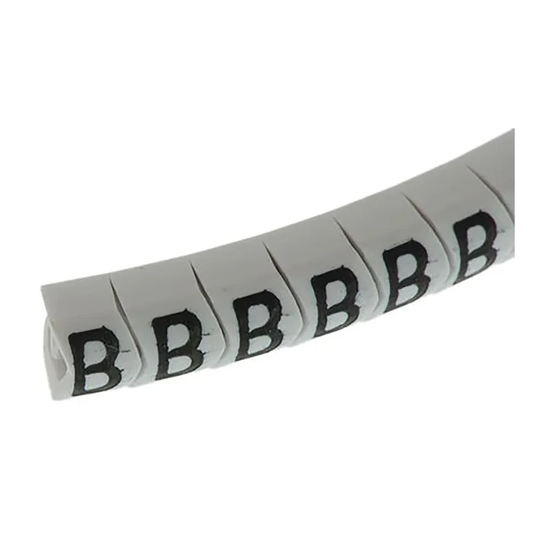 HellermannTyton HGDC Slide-On Cable Marker Black Pre-printed B, 3 mm Max Cable, 1 mm Min Cable 901-10539 909-2963-PVC