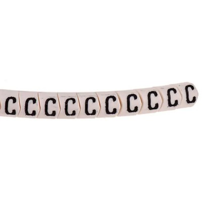 HellermannTyton HGDC Slide-On Cable Marker Black, Pre-printed "C", 3 mm to 1 mm Cable Diameter, PVC 901-10540 909-2966-PVC