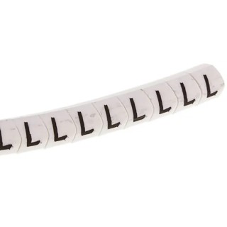 HellermannTyton HGDC Slide-On Cable Marker, Black, Pre-printed "L", 5 mm Cable Diameter, White Marker 901-10593 909-3146-PVC