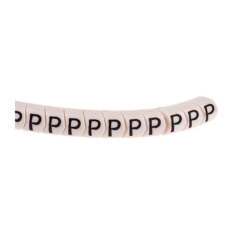 HellermannTyton HGDC Slide-On Cable Marker, Black, Pre-printed "P", 5 mm Cable White, 2 mm Cable, 901-10597 909-3155-PVC