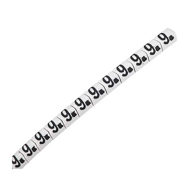 HellermannTyton HGDC Slide-On Cable Marker, Black Pre-printed "9", for 2mm to 5mm Cable Diameter, Polyvinyl 901-10612