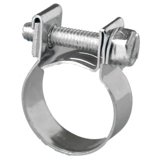 Jubilee Zinc Plated Mild Steel Mini Slotted Hex Nut Bolt Hose Clip with 14-16 mm Inside Diameter NB1416MS