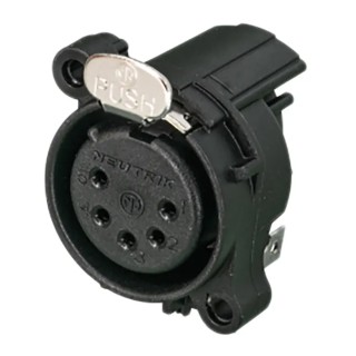 Neutrik PCB XLR Connector, Straight Orientation, 50V AC, 3A Current, Female, 5 Contacts, Gold Plating RSNC5FAH-D