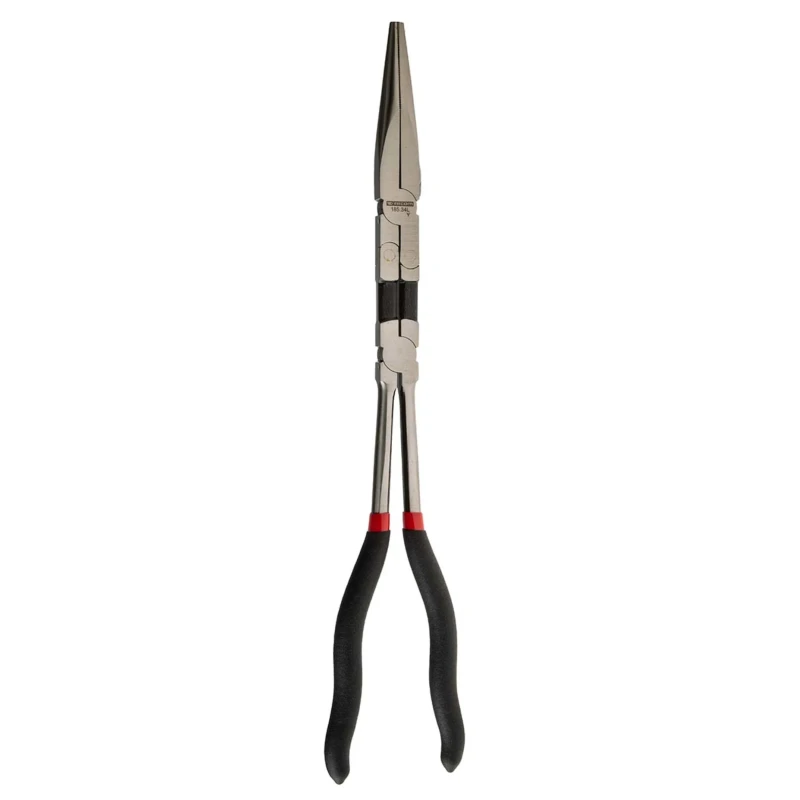 Facom Long Half-Round Nose Plier Serrated Jaw 81mm, Ergonomic Handle, 340mm Overall Length 185.34L
