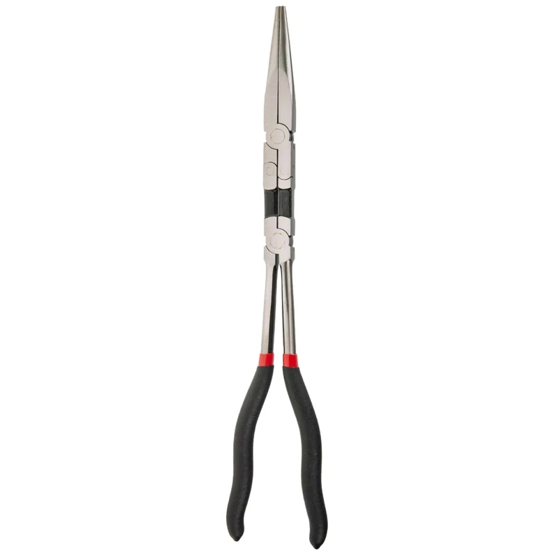 Facom Long Half-Round Nose Plier Serrated Jaw 81mm, Ergonomic Handle, 340mm Overall Length 185.34L