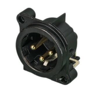 Neutrik PCB XLR Connector, Straight Orientation, 3 Contacts, 50V AC, 6A Current, Gold Plating RSNC3MBH-B