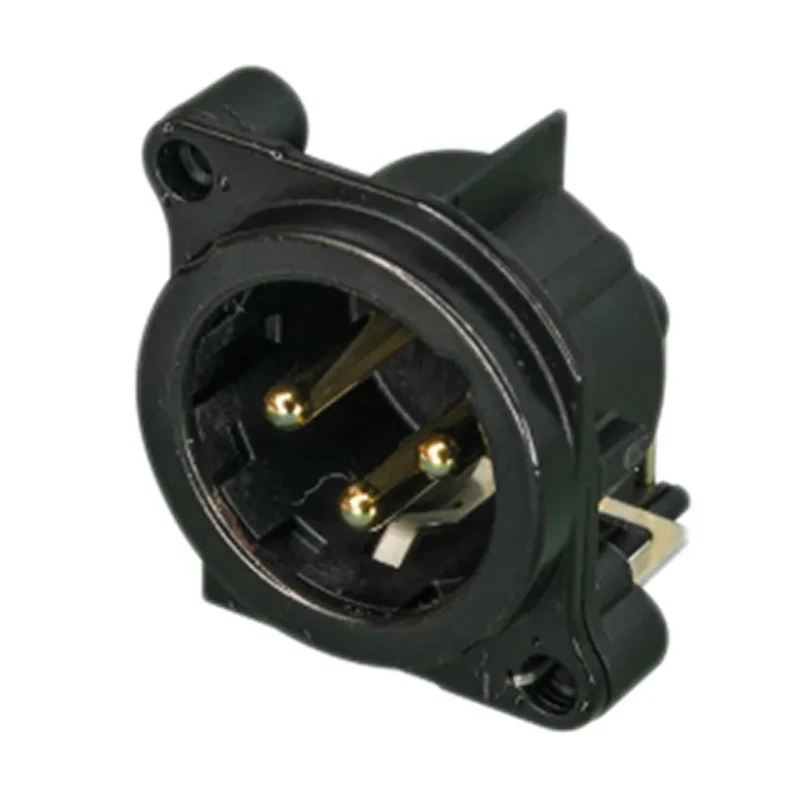 Neutrik PCB XLR Connector, Straight Orientation, 3 Contacts, 50V AC, 6A Current, Gold Plating RSNC3MBH-B