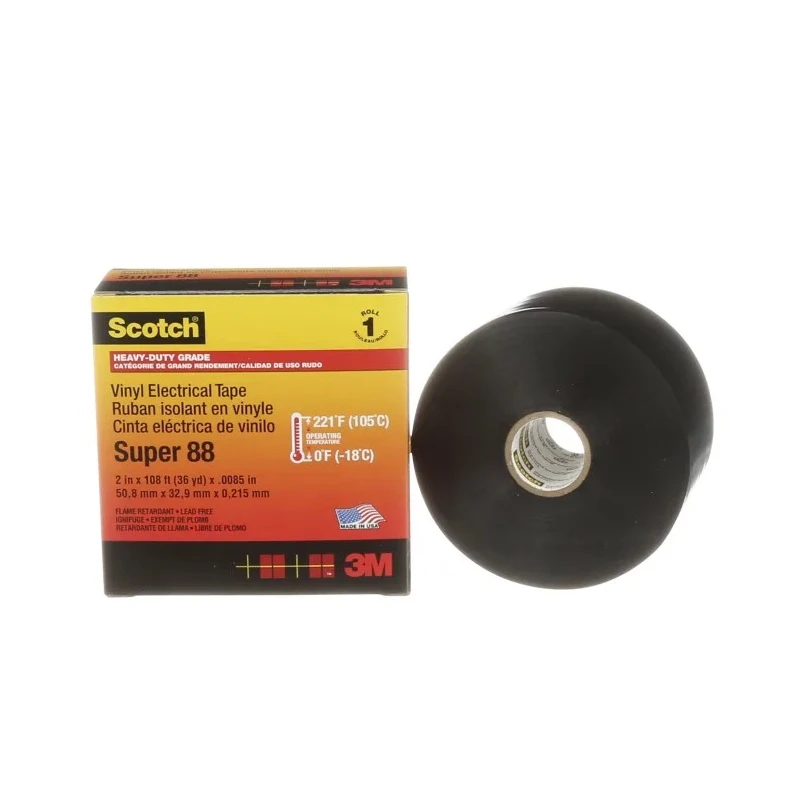 3M 3M™ Super 88 Black Polyvinyl Chloride Electrical Insulation Tape 50mm x 33m Super 88 50mm x 33 m