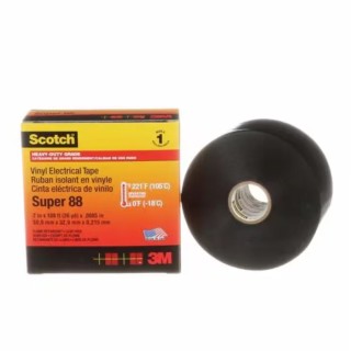 3M ™ Super 88 Black Polyvinyl Chloride Electrical Insulation Tape, 19mm Width x 20m Length, Rubber Super 88 19mm x 20 m