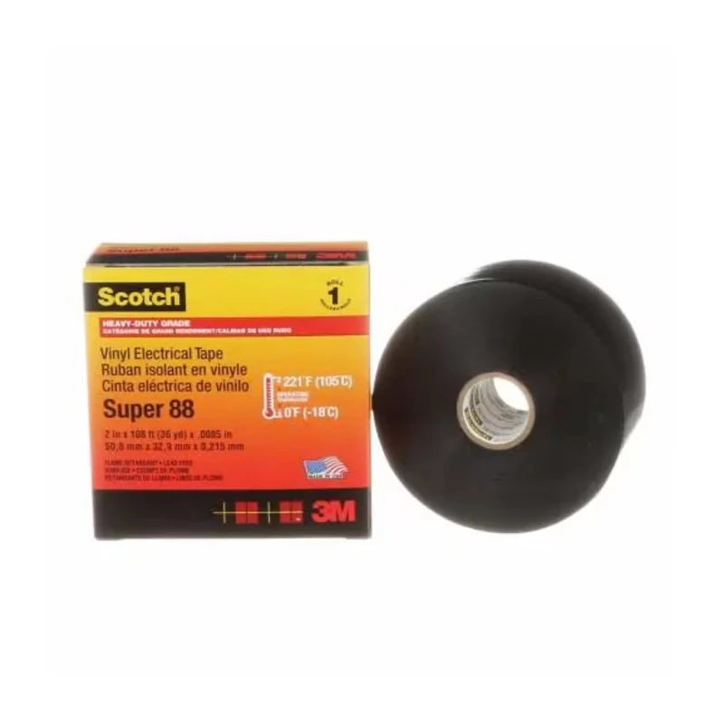 3M ™ Super 88 Black Polyvinyl Chloride Electrical Insulation Tape, 19mm Width x 20m Length, Rubber Super 88 19mm x 20 m
