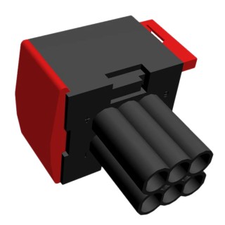 TE Connectivity Junior Power Timer Automotive Connector Female Black 6 Way Crimp Termination 1-967241-1