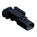 TE Connectivity MCON 1.2 Automotive Connector Male Black Plug-in 2 Way Crimp Termination 1-1703498-1