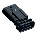 TE Connectivity MCON 1.2 Automotive Connector Male Black Plug-in 4 Way Crimp Termination 1-1564559-1