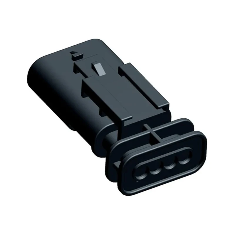 TE Connectivity MCON 1.2 Automotive Connector Male Black Plug-in 4 Way Crimp Termination 1-1564559-1