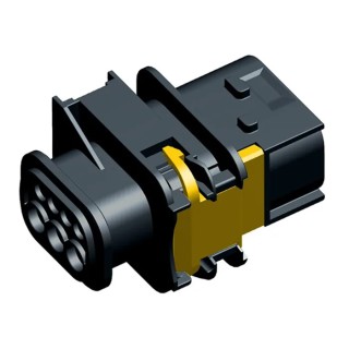 TE Connectivity HDSCS Automotive Connector Male Black Plug-in 7 Way Crimp Termination 1-1703648-1