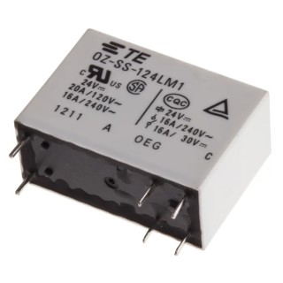 TE Connectivity OZ Series PCB Power Relay 24V DC Coil 16A Switching Current SPST 2-1440002-9