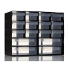 RS PRO Drawer Unit 16 Polypropylene 210 mm x 270 mm x 130 mm Black 909-7006