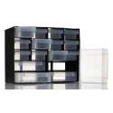 RS PRO Drawer Unit 16 Polypropylene 210 mm x 270 mm x 130 mm Black 909-7006