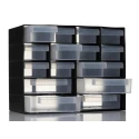 RS PRO Drawer Unit 16 Polypropylene 210 mm x 270 mm x 130 mm Black 909-7006