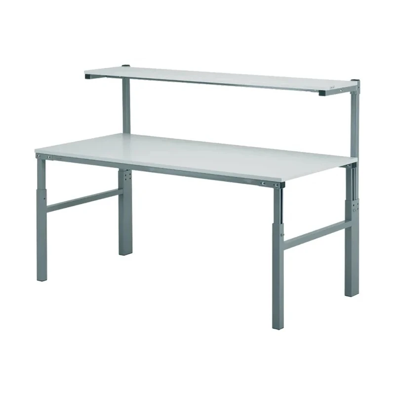 RS PRO Workbench with Adjustable Height, 300kg Max Load, 650 mm to 900 mm Height, 1.8m Width x 900 mm Length, Grey 909-7090