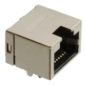 TE Connectivity Cat3 Shielded RJ45 Connector Female Through Hole Right Angle 1 Port 8 Way RJ45 